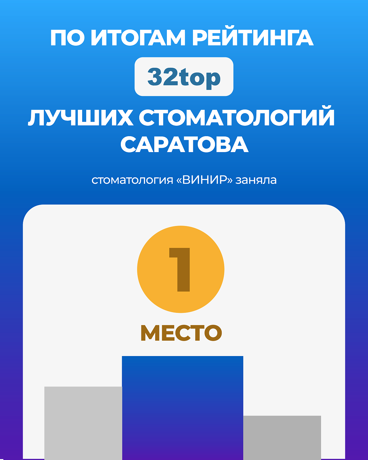 Стоматология ВИНИР — №1 в народном рейтинге 32ТОП 2026 по отзывам пациентов